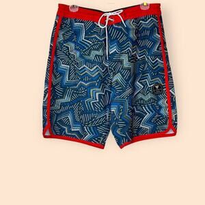 VISSLA 9.5" Boardshorts 19" Outseam in Blue, Red, multi-color Men's 31" Waist